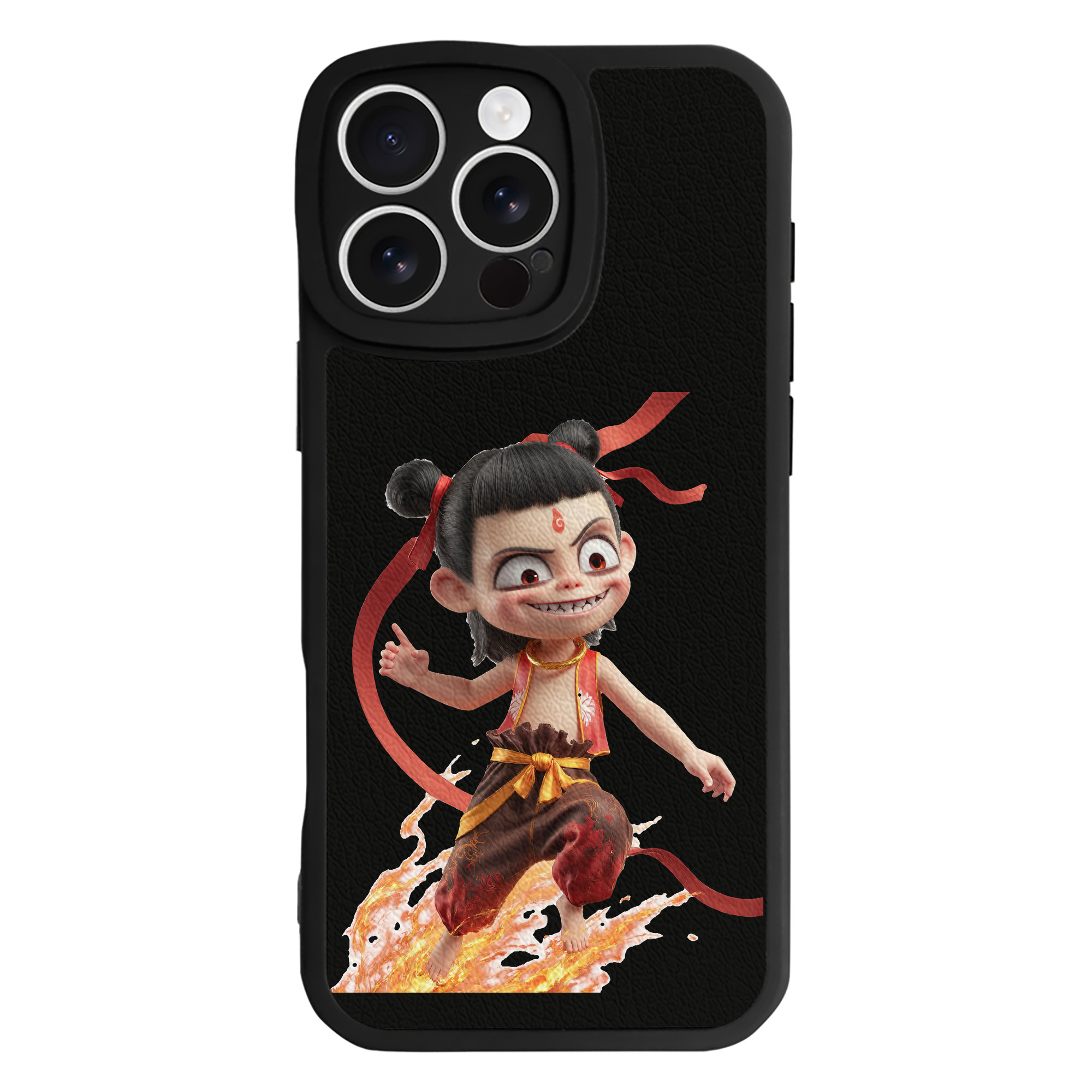 （画像用） Ne Zha 2 ナタ 魔童の大暴れ 【iPhone 16シリーズ対応】シリコンスマホケース（レザー調） 材質：シリコン